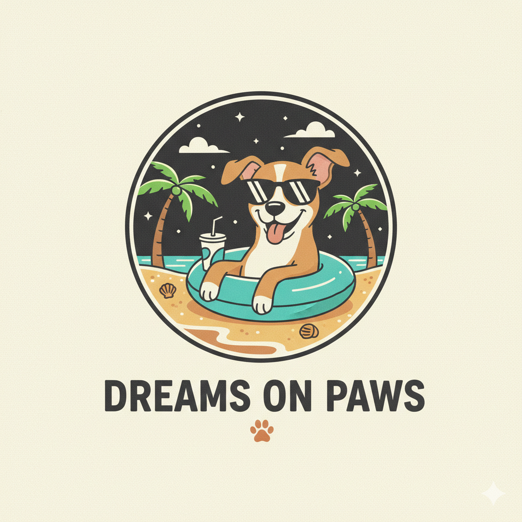 Viralata floating in the ocean